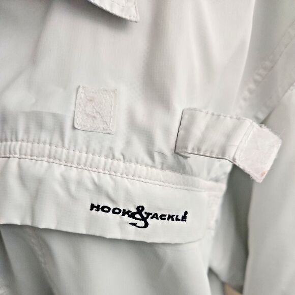 Hook & Tackle Outfitters Short Sleeve Button Technical Fishing Gear White XL - Picture 4 of 15